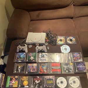 Sony PlayStation 1 Console Bundle, 18 Games, 2 Controllers/Memory Card